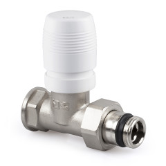 Вентиль прямой SR Rubinetterie ручной, преобразуемый в термостатический 1/2&quot;, цвет никель