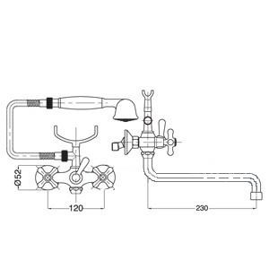 Смеситель для ванны Bugnatese Old 086