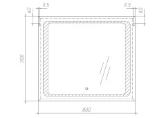 Зеркало Galaxy 80 alum с подсветкой Sansa