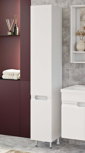 Шкаф-пенал Венеция Слим 30 напольный, белый матовый