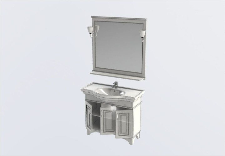 Мебель для ванной Aquanet Валенса 100 черный краколет/золото