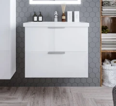 Тумба Бриклаер Хелена 80 Высокий белый глянец (2 упаковки)