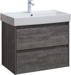 Тумба с раковиной Aquanet Nova Lite 75 дуб серый (2 ящика)