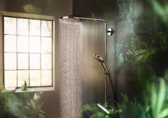 Душевая колонна Hansgrohe Raindance Select S Showerpipe 240 1jet PowderRain, с термостатом, белый матовый