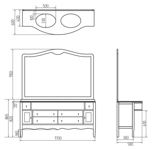 Зеркало Migliore Malaga 160