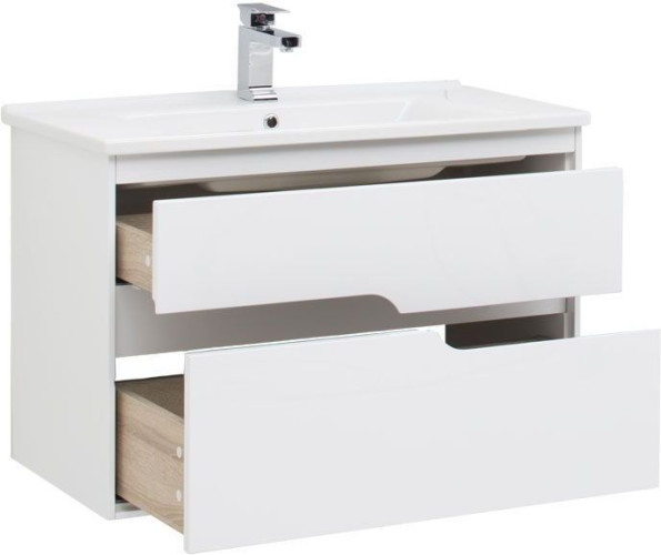 Тумба с раковиной Aquanet Модена 85 белый