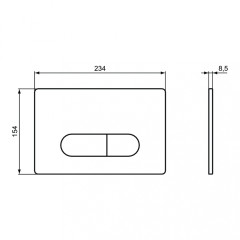 Кнопка смыва Ideal Standard Oleas 23.4х8.5х15.4 для инсталляции, пластик, цвет Белый (R0122AC)