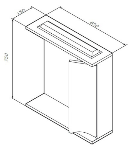 Зеркальный шкаф AM PM Like 65 с подсветкой