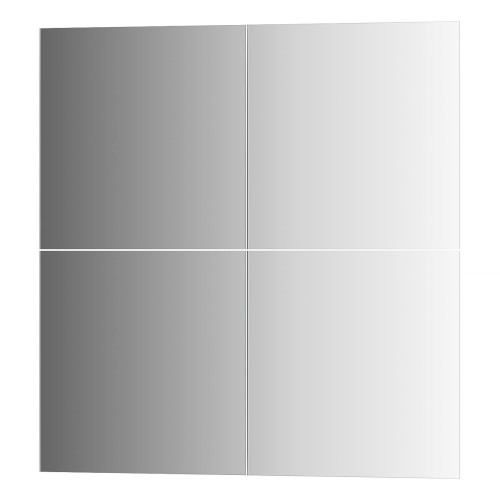 Зеркальная плитка - комплект 4 шт квадрат 25х25 см; серебро Reflective EVOFORM BY 1408