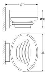 Держатель с мыльницей (матовый хрусталь; хром) (FBS) LUX 010