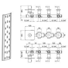 Смеситель для душа встраиваемый с термостатом Webert Living LV971502015, хром