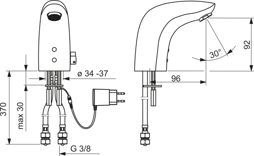 Oras 6120FT Oras Electra Смеситель для умывальника, 230/12 V