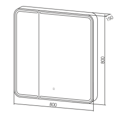 Зеркало-шкаф Alliance 805х800