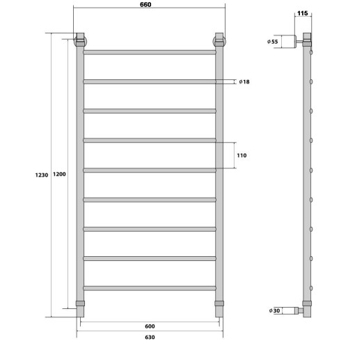 Полотенцесушитель Energy Classik 1200/600
