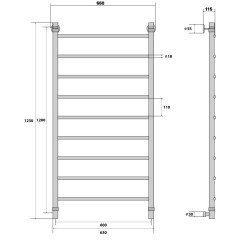 Полотенцесушитель Energy Classik 1200/600