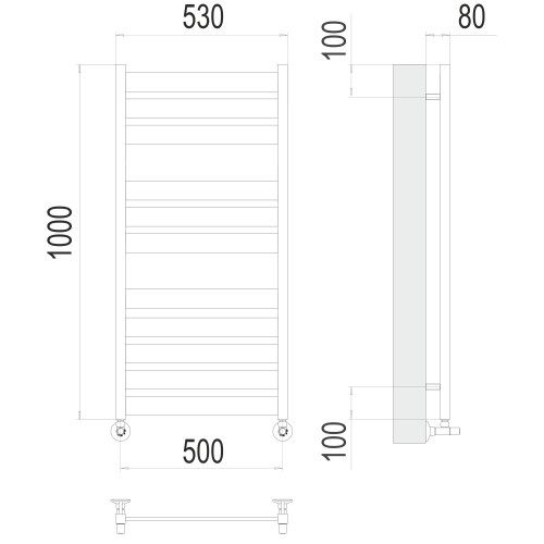 Полотенцесушитель TERMINUS Люкс Латте П11 500х1000 NEW