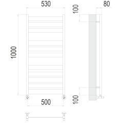 Полотенцесушитель TERMINUS Люкс Латте П11 500х1000 NEW