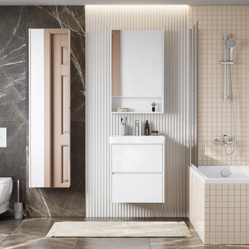 Тумба под раковину Aquaton Сканди 55 532x510x427 подвесная, белая (1A251701SD010)