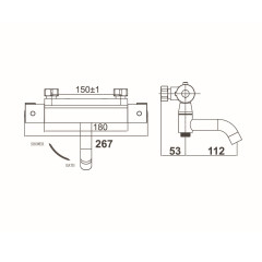 Смеситель для ванны с термостатом D&amp;K Bayern DA2153201, хром