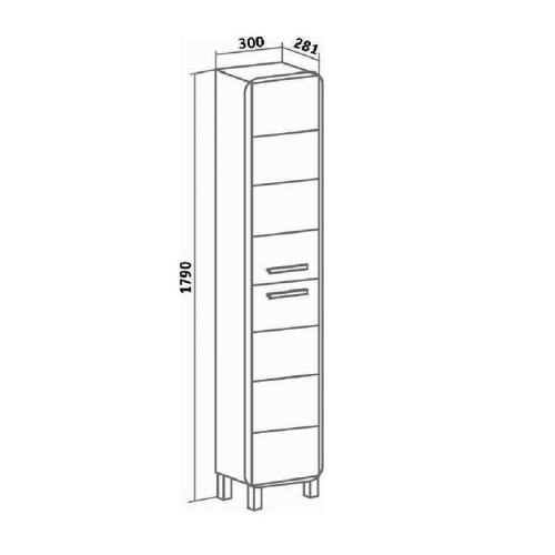 Шкаф пенал Runo Эрика 30
