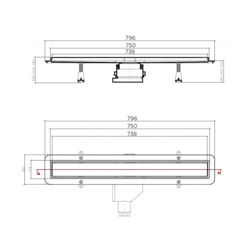 Душевой лоток Betto Net Line 850 (блистер) 13702519