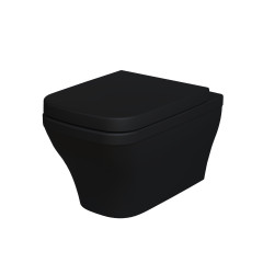Унитаз Benefit 203T20201R (535*340*360) ЧЁРНЫЙ МАТОВЫЙ подвесной БЕЗОБОДКОВЫЙ с толстой крышкой