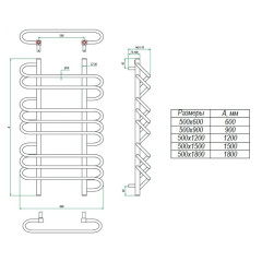 Электрический полотенцесушитель Grota Rivolo 50x60