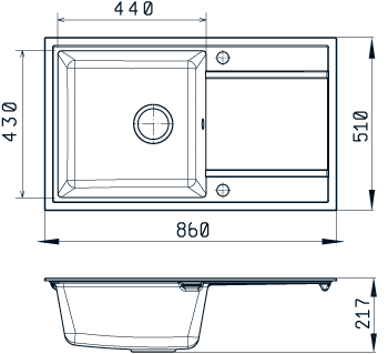 Кухонная мойка Florentina Липси-860 20.130.D0860