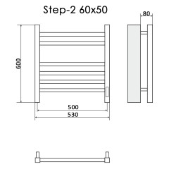 Полотенцесушитель Электрич.кабельный Ника STEP-2 60/50 правый тэн