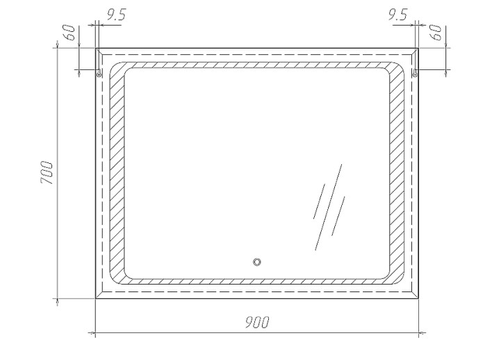 Зеркало Galaxy 90 alum с подсветкой Sansa