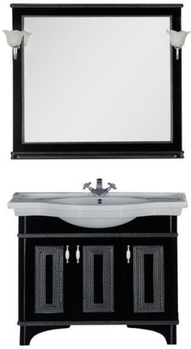 Мебель для ванной Aquanet Валенса 100 черный краколет/серебро