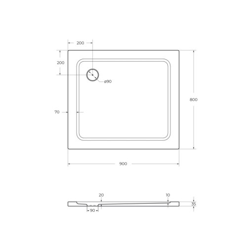 Поддон SMC CEZARES TRAY-M-AH-100/90-35-W