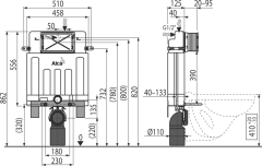 Смывной бачок Alcaplast Alcaмodul AM100/850 для унитаза