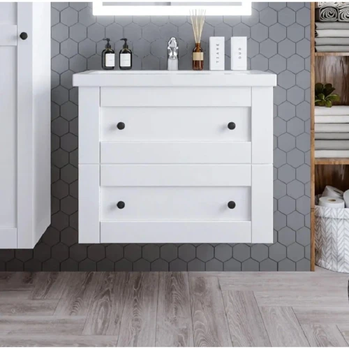 Тумба Бриклаер Хелена 80 Рамочный белый (2 упаковки)