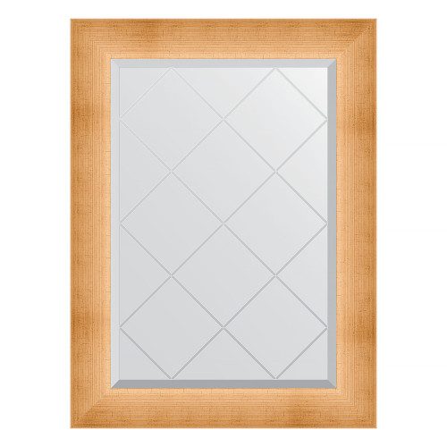 Зеркало настенное с гравировкой EVOFORM в багетной раме травленое золото, 66х89 см, BY 4519