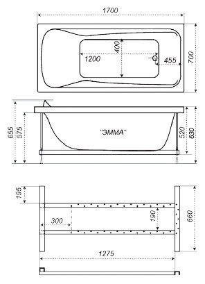 Акриловая ванна Triton Эмма 170