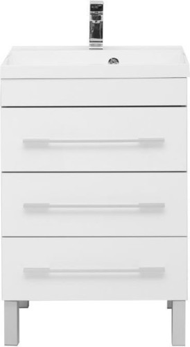 Тумба с раковиной Aquanet Верона NEW 58 белый (напольная 3 ящика)