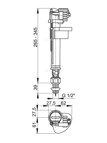 A17-1/2"Впускной механизм с нижней подводкой