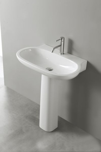 Neroceramica Bianca, раковина подвесная 50х44 + пьедестал, цвет белый