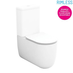 Olympia Milady, напольный безободковый унитаз моноблок 64x37 см, цвет бирюзовый матовый