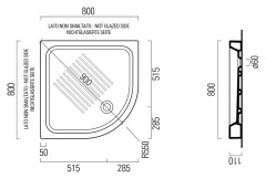 Душевой поддон GSI H11 80/A 448011