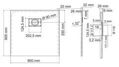 Душевой поддон из стеклопластика WasserKRAFT Leine 90x90 35T03