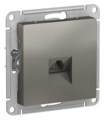 Розетка телефонная RJ11, механизм, СТАЛЬ Schneider Electric ATLASDESIGN ATN000981