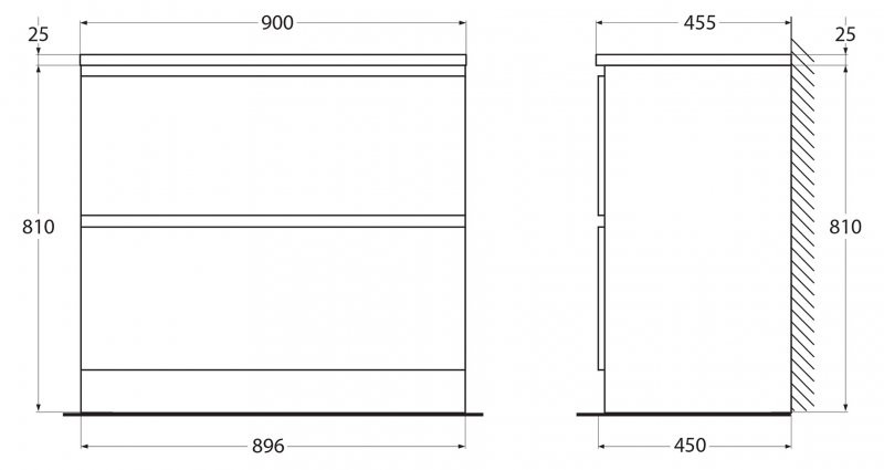 База под раковину напольная BelBagno ALBANO-900-2C-PIA-BL