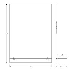 Зеркало настенное с фацетом и полочкой Attractive EVOFORM 50х70 см, BY 0504