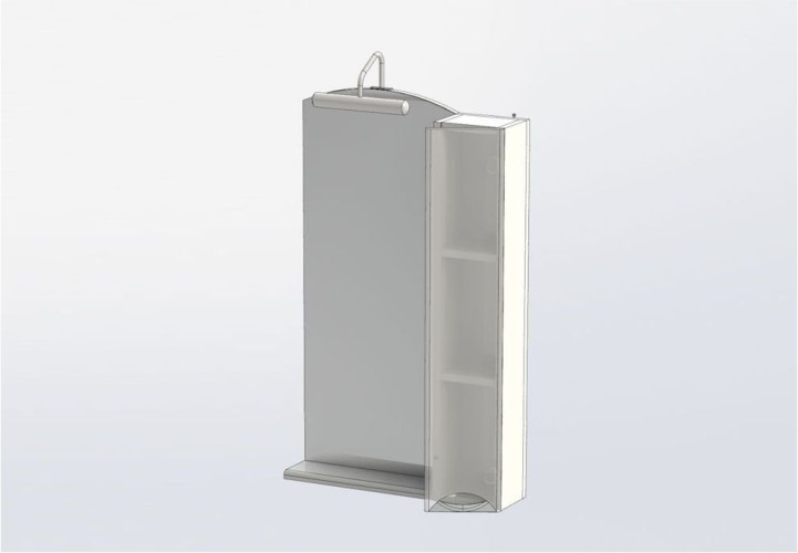 Зеркало-шкаф Aquanet Асти 55 черный (шкаф/полка)