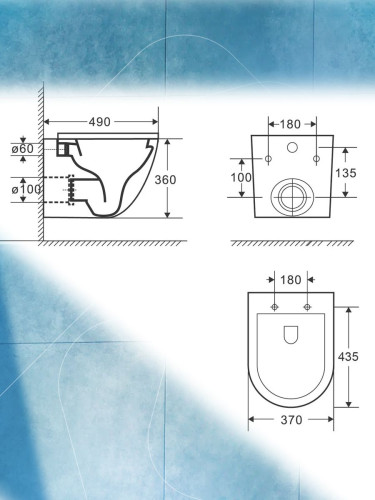 Комплект унитаза Bauedge BL0001 с инсталляцией Nova NV4501 и кнопкой Nova NV7319