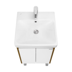 Тумба под раковину AQUATON Сканди 45 Doors универсальная, Белый/Дуб Рустикальный (1A278701SDZ90)