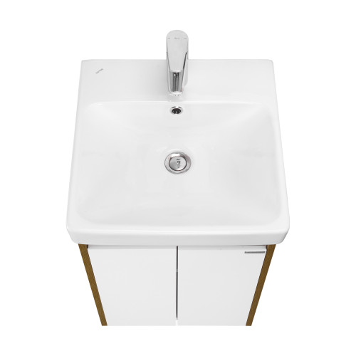 Тумба под раковину AQUATON Сканди 45 Doors универсальная, Белый/Дуб Рустикальный (1A278701SDZ90)