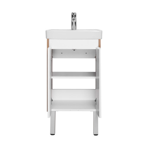 Тумба под раковину AQUATON Сканди 45 Doors универсальная, Белый/Дуб Рустикальный (1A278701SDZ90)